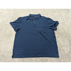Michael Kors Polo Shirt Mens XXL Short Sleeve Striped‎ Blue Golf Casual